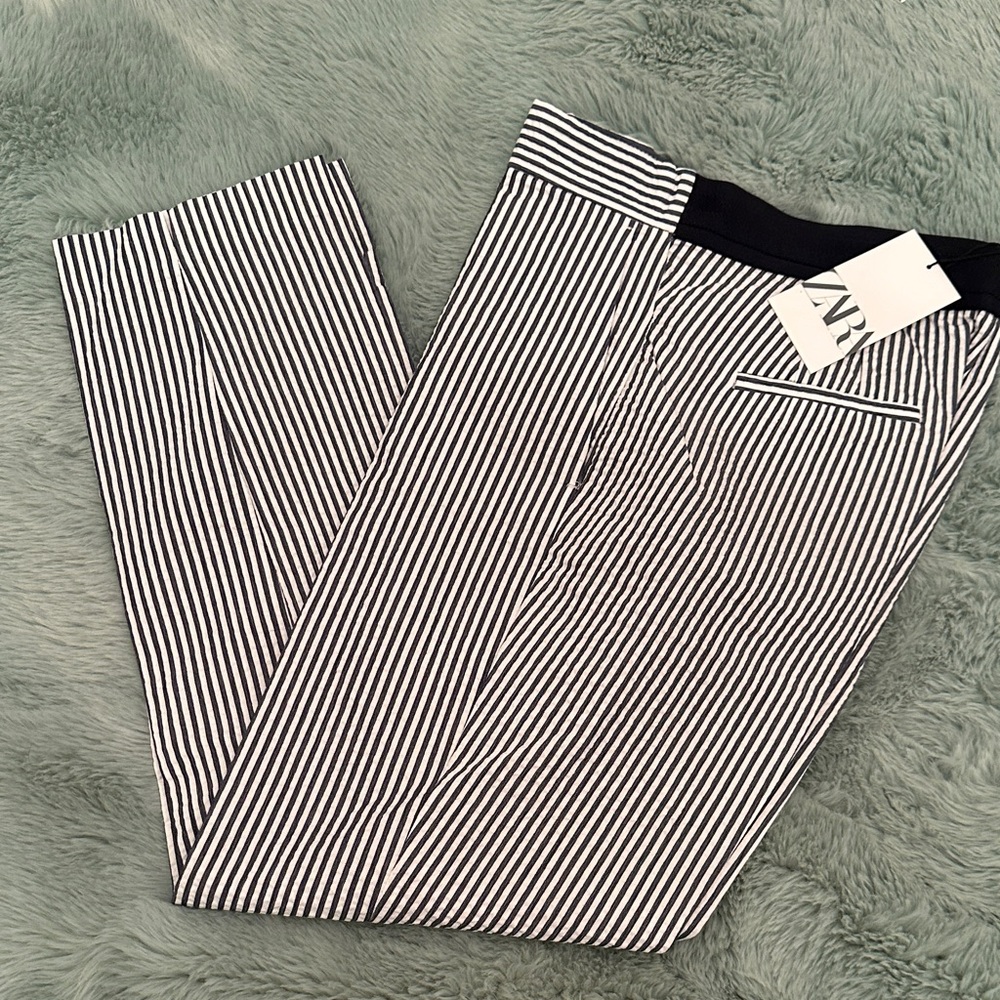 Zara Striped Black and White Pants